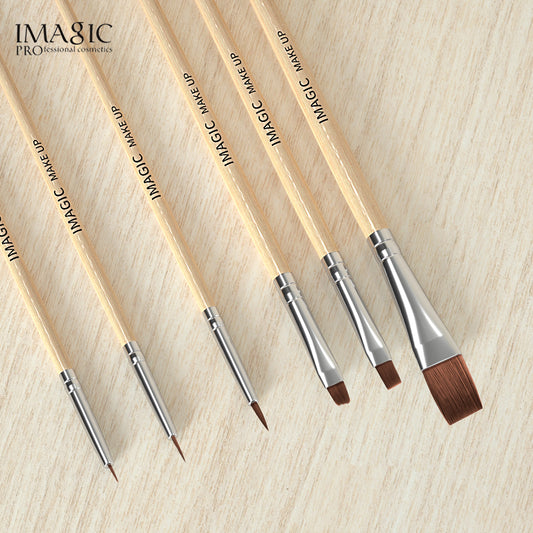 Makeup Halloween oil paint makeup brushes 6 pack wooden pole