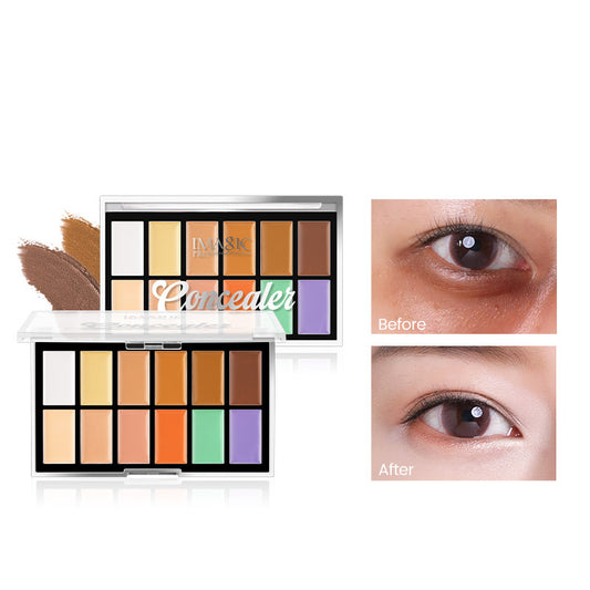 Paleta de correctores de 12 colores para cubrir marcas de acné, ojeras y corrector facial. 