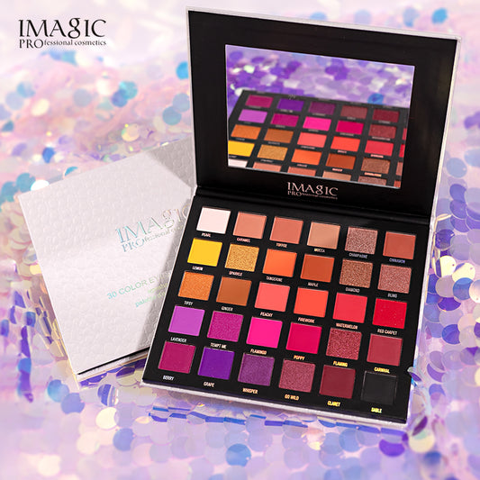 Paleta de sombras de ojos Galaxy de 30 colores, mate, perlado, color duradero 