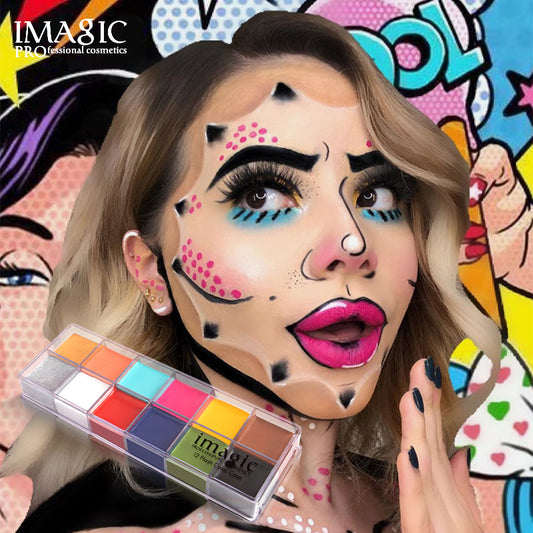 Pintura al óleo de 12 colores, maquillaje COS, pintura corporal, representación teatral de Navidad y Halloween 