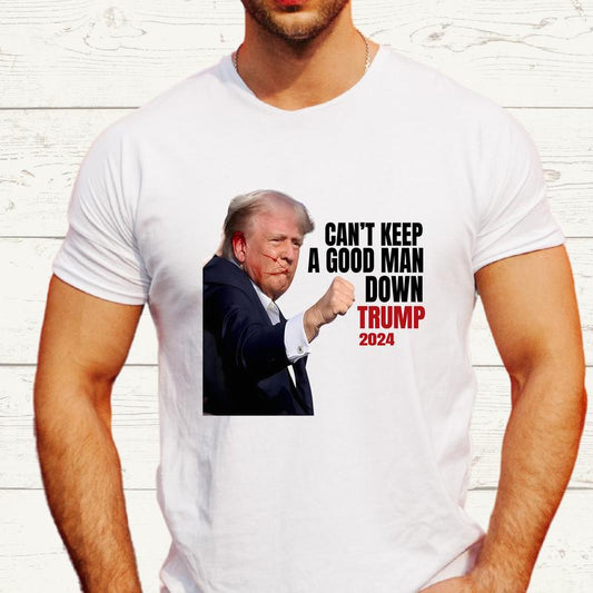 T-shirt with fist pump, front view